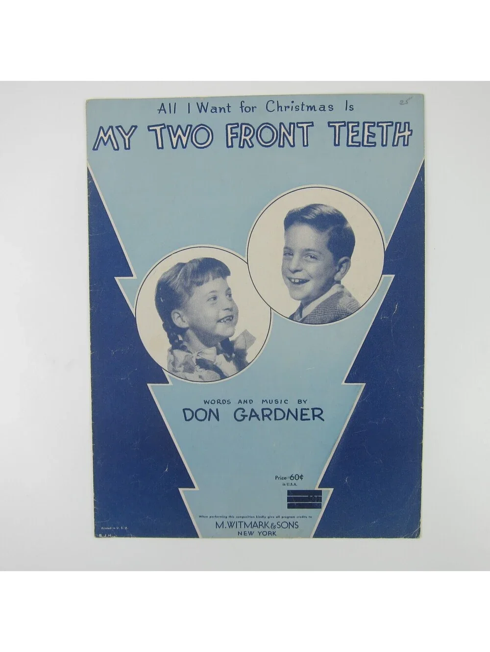 Sheet Music All I Want For Christmas Is My Two Front Teeth Don Gardner 1948